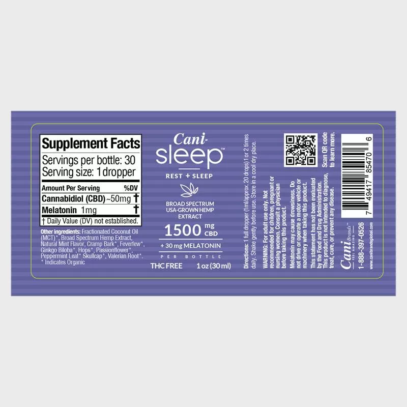 Cani-Sleep Broad Spectrum CBD Oil 1500