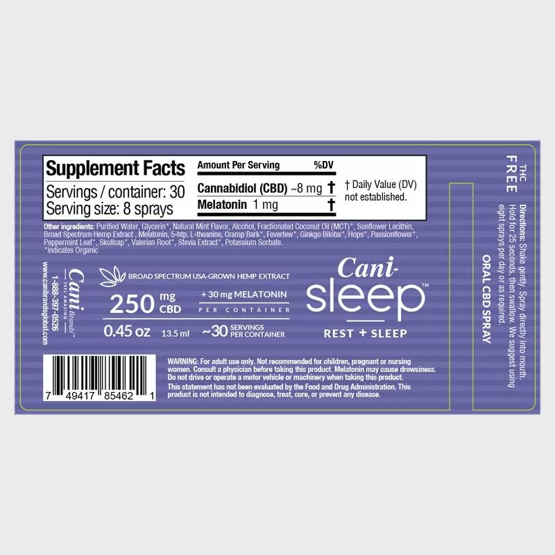 Cani-Sleep Broad Spectrum CBD Oral Spray 250
